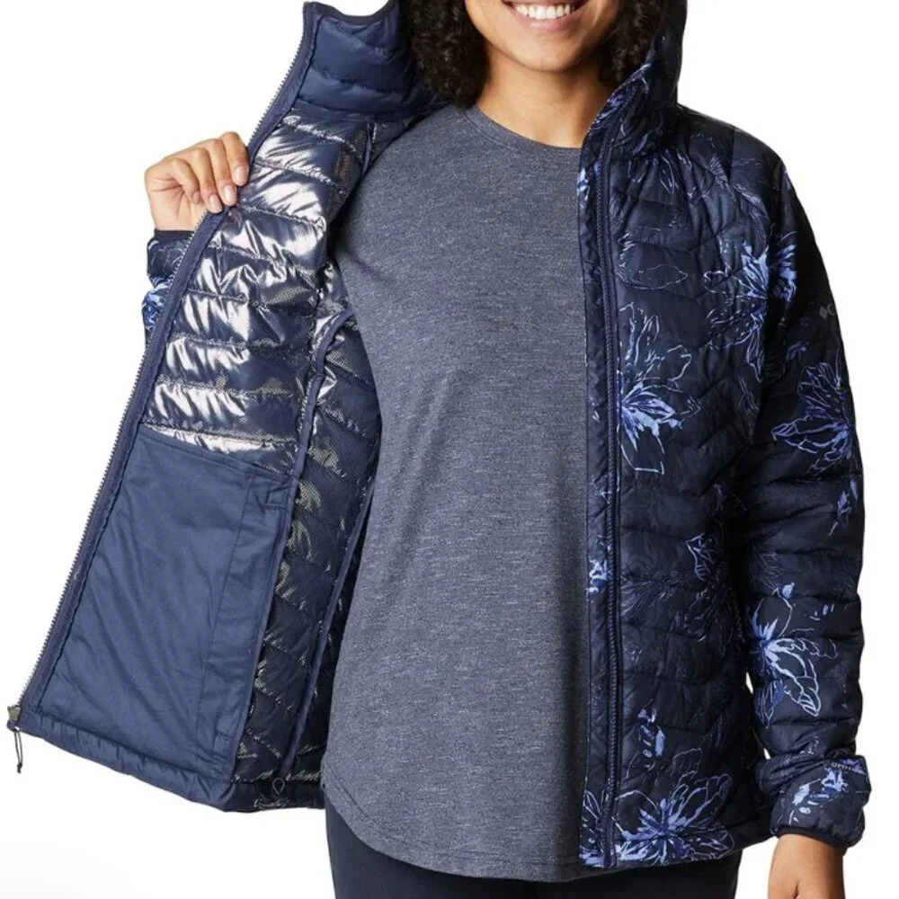 Columbia Navy Floral Puffer Jacket - Picture 11 of 12